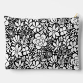 白はっきりした花&離れガーデンブラック アクセサリーポーチ (裏面)