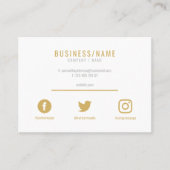 白はっきりした金ゴールドソーシャルメディアの名刺 名刺 (正面)