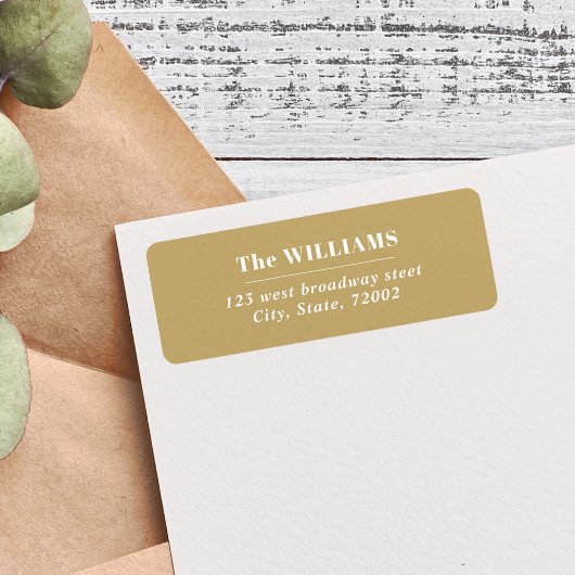 白はっきりした金ゴールドモダンエレガントファミリ名 ラベル