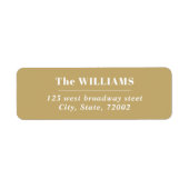 白はっきりした金ゴールドモダンエレガントファミリ名 ラベル (正面)