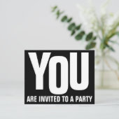 白はっきりした黒の任意の大事な行事パーティー 招待状 (スタンド正面)