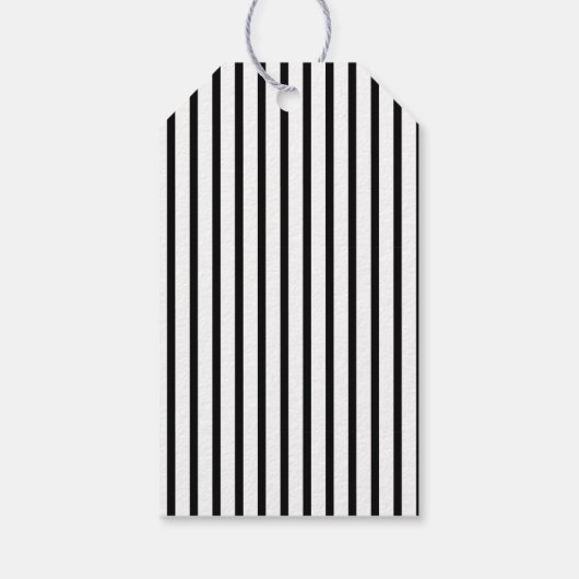 白はっきりした黒の来ありストライプ ギフトタグ (裏面)