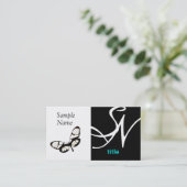 白はっきりした黒の蝶モダンカスタム類 名刺 (スタンド正面)