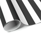 白はっきりした黒パタストライプーン包み紙 ラッピングペーパー (ロールコーナー)