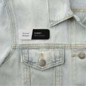 白はっきりした黒モダンプロフェッショナル会社 名札 (インサイチュ)