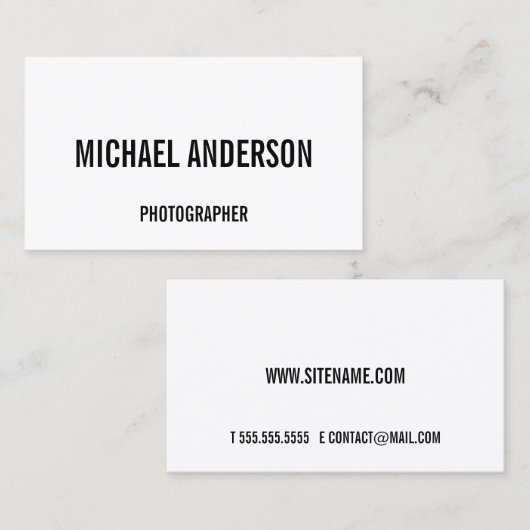 白はっきりした黒 名刺 (正面/裏面)