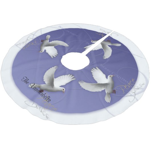 白はタマキビのクリスマスツリーのスカートで潜りました ブラッシュドポリエステルツリースカート (アングル)