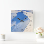 白は国有記念物を紙やすりで磨きます スクエア壁時計 (ホーム)