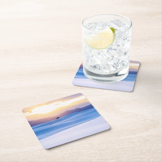 白は国有記念物3を紙やすりで磨きます スクエアペーパーコースター (インサイチュ)