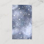 白は星座の灰色の青い星雲のヨガを主演します 名刺 (裏面)