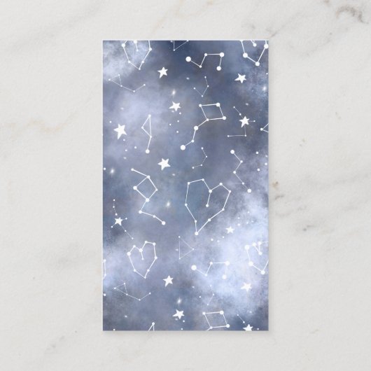 白は星座の灰色の青い星雲のヨガを主演します 名刺 (裏面)