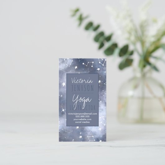 白は星座の灰色の青い星雲のヨガを主演します 名刺 (スタンド正面)
