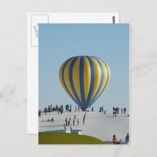 白は熱気の気球のフェスティバルを紙やすりで磨きます ポストカード (正面/裏面)