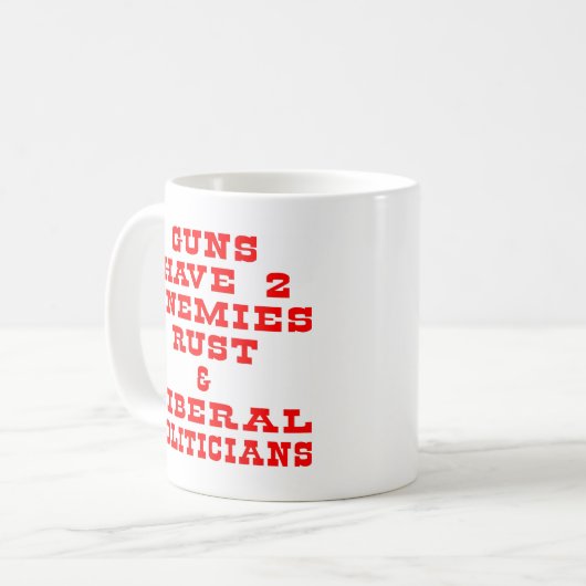 白は2人の敵を撃ちます コーヒーマグカップ (正面左)