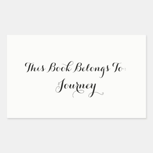 白は"この本属しますに" 長方形シール (正面)