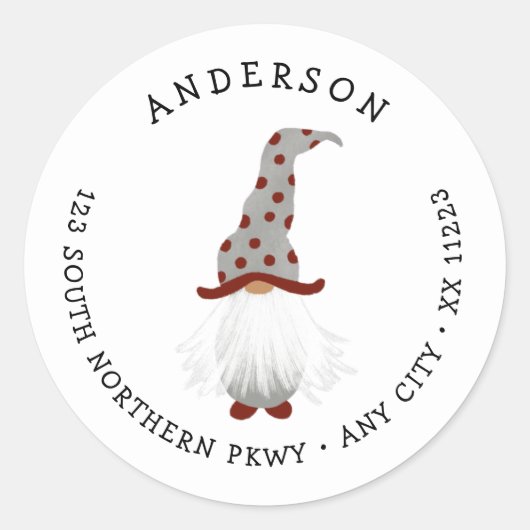 白ひげ格言差出人住所 ラウンドシール (正面)