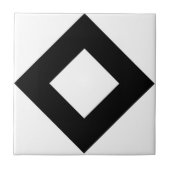 白ひし形、黒はっきりした色 タイル (正面)