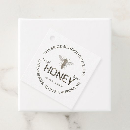 白またはクラフトハニーと栄養の事実に関する金ゴールド フェイバータグ (インサイチュ)