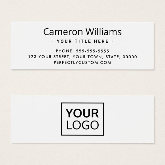 白または任意の色のカスタムロゴMini Business Card (正面&裏面)