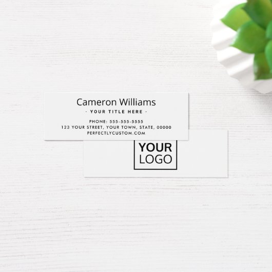 白または任意の色のカスタムロゴMini Business Card (デスク)