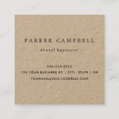 白または任意の色の歯のロゴ歯科歯科歯科歯科用クラフト スクエア名刺 (裏面)