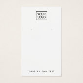 白または任意の色を追加ロゴのイヤリングディスプレイカード (正面)