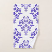 白または色タオルセットのラベンダーのダマスク織 バスタオルセット (ハンドタオル)