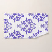 白または色タオルセットのラベンダーのダマスク織 バスタオルセット (ハンドタオル)