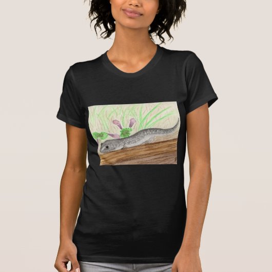 白まだら灰色サンショウウオ Tシャツ (正面)