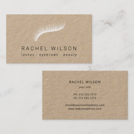 白まつげクラフ素朴ト化粧アーティストラッシュ 名刺 (正面/裏面)