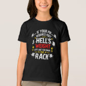 白もし文字のprジム動機引用文 トライブレンドTシャツ (正面)