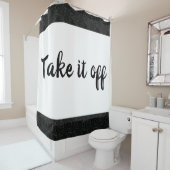 白もし/黒のスパークルシャワーカーテン シャワーカーテン (インサイチュ)