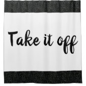 白もし/黒のスパークルシャワーカーテン シャワーカーテン (正面)