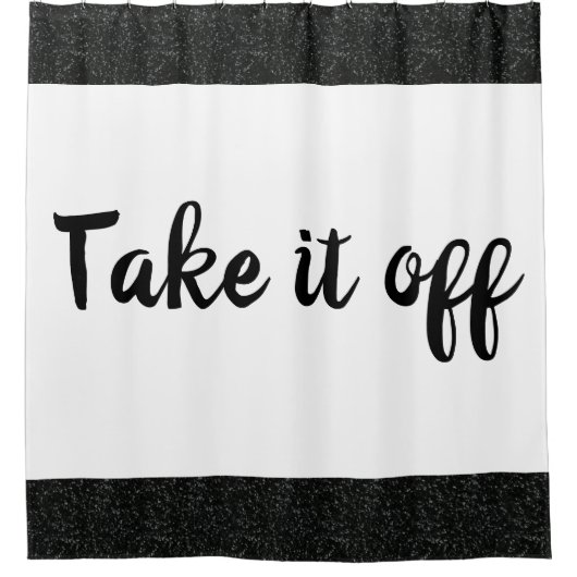 白もし/黒のスパークルシャワーカーテン シャワーカーテン (正面)