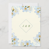 白ゆり花フレーム結婚式招待状 (裏面)