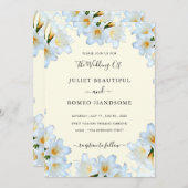 白ゆり花フレーム結婚式招待状 (正面/裏面)