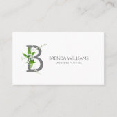 白ゆり花束フローラモノグラム文字B 名刺 (正面)