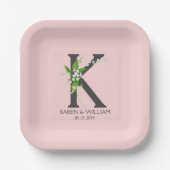 白ゆり花束フローラモノグラム ペーパープレート (正面)