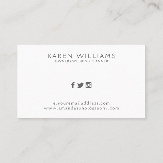 白ゆり花束フローラモノグラム 名刺 (裏面)