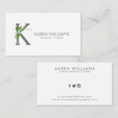 白ゆり花束フローラモノグラム 名刺 (正面/裏面)