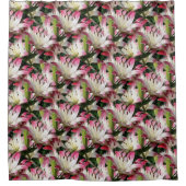 白ゆり花柄自然 シャワーカーテン (正面)