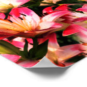 白ゆり花自然模様 ポスター (角)