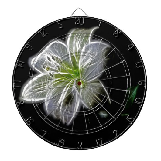白ゆり花自然美しい ダーツボード (正面)