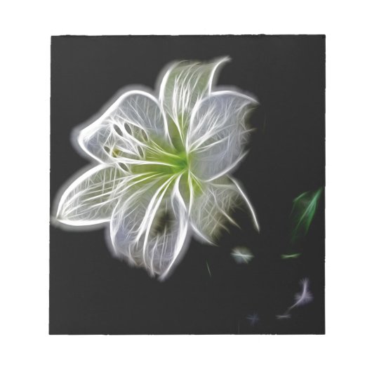 白ゆり花自然美しい ノートパッド (正面)