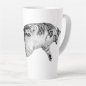 白よくはしゃぐと黒に反転 カフェラテマグ (右アングル)