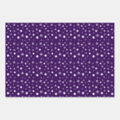 白よくはしゃぐモノクロ雪片グラフィック ラッピングペーパーシート (正面2)