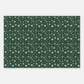 白よくはしゃぐモノクロ雪片グラフィック ラッピングペーパーシート (正面2)