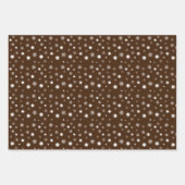 白よくはしゃぐモノクロ雪片グラフィック ラッピングペーパーシート (正面2)