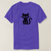 白よくはしゃぐ目黒猫ハロウィーントップ Tシャツ (デザイン正面)