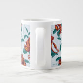 白よくはしゃぐ蓮の猿の模様 ジャンボコーヒーマグカップ (裏面)